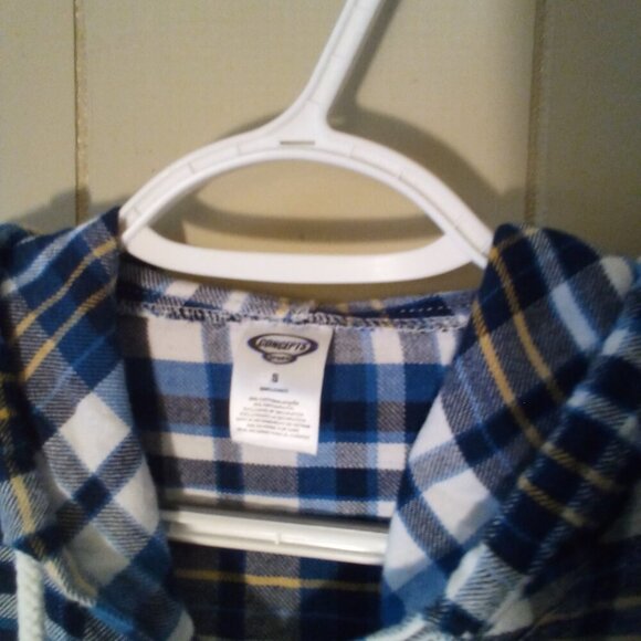 Concepts Sports Notre Dame Flannel Shirt Women S Hood Pocket Long Sleeve Plaid - Picture 10 of 15